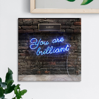 Personalised `You Are Brilliant` Art Tile